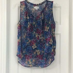 Cute floral tank top with built in camisole